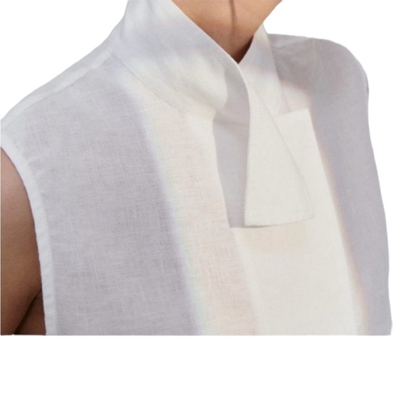 NWT Lunya Woven Linen Sleeveless Shirt Sincere White Size M Tank - Picture 4 of 16